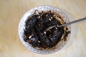 Preparazione del ripieno della pinza bolognese