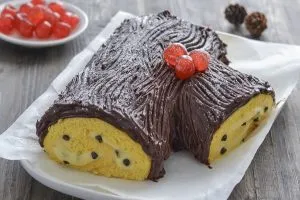 tronchetto di natale servito