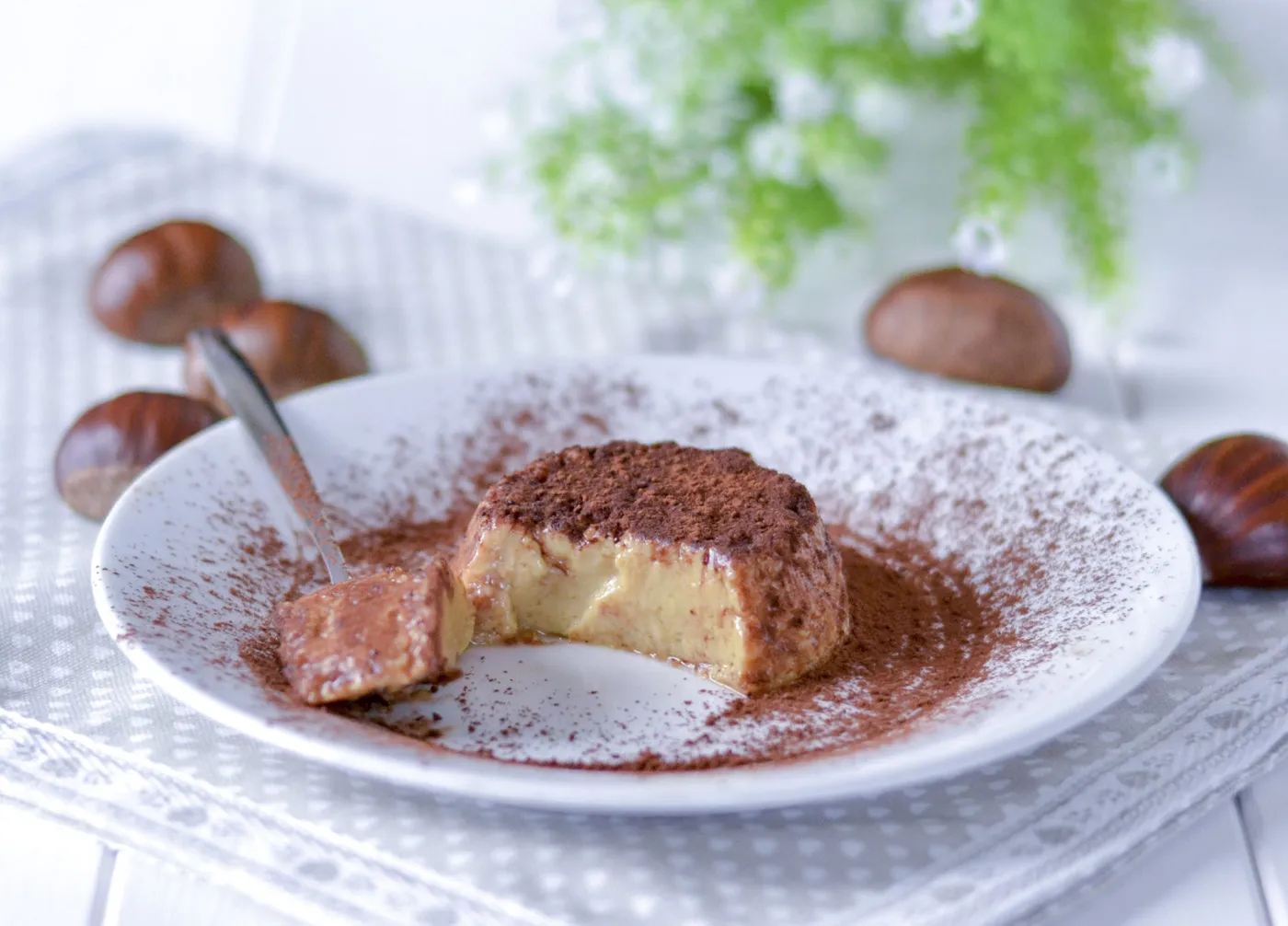 budino di castagne con cacao amaro