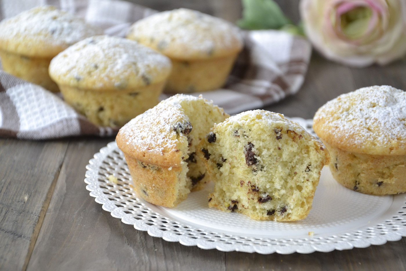 muffin con gocce di cioccolato