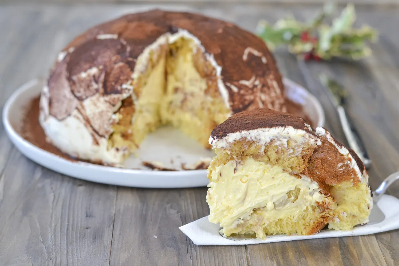 zuccotto di pandoro pervito