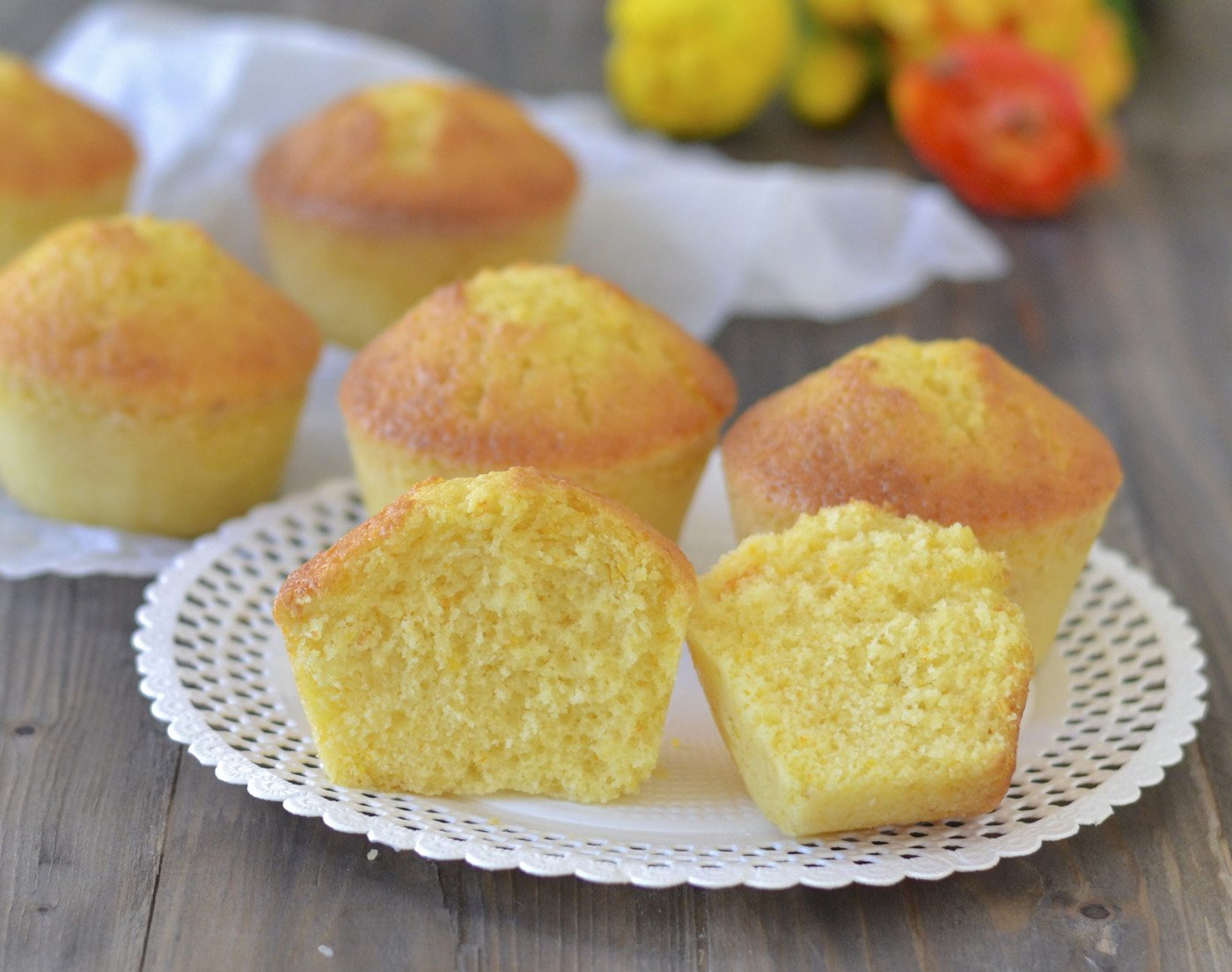 muffin all'arancia sfornati