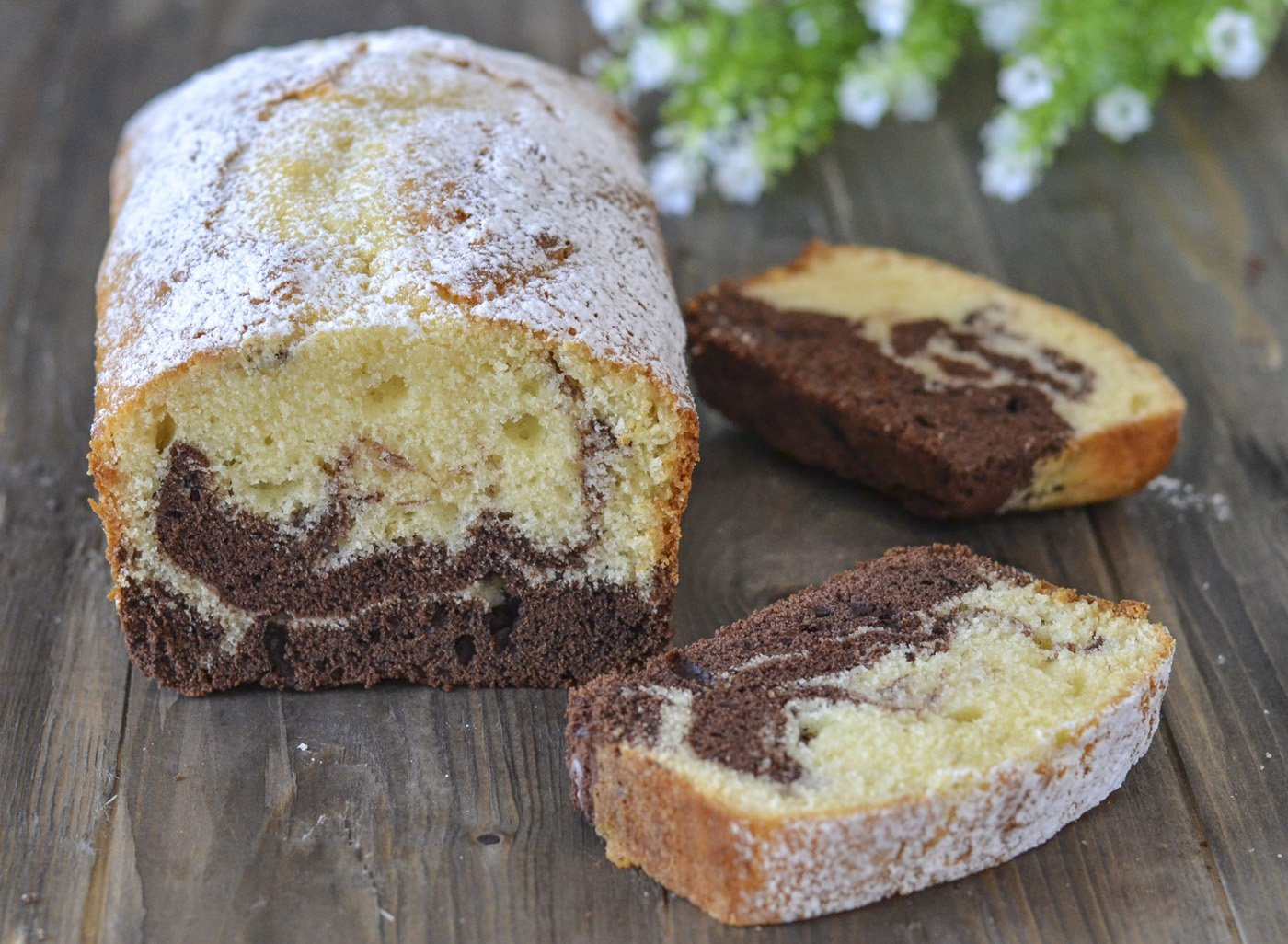 fette di plumcake marmorizzato