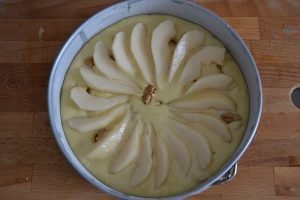fettine di pera per la torta pere e noci