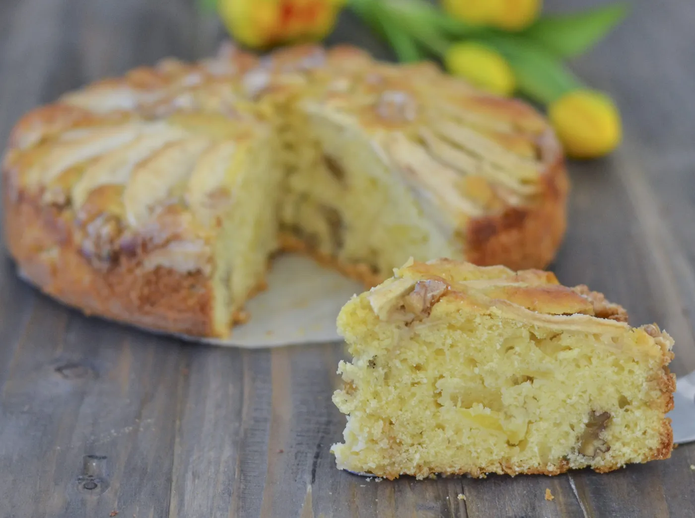 torta mele e noci soffice