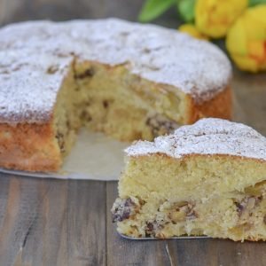 torta pere e noci con zucchero a velo