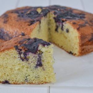 fetta di torta ai mirtilli