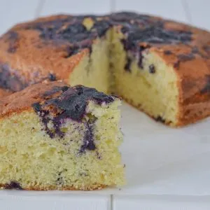 fetta di torta ai mirtilli