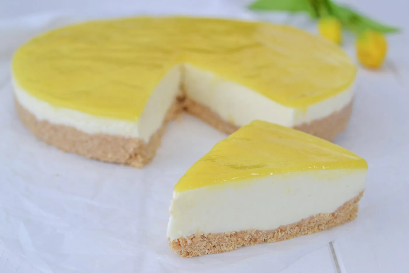 cheesecake all'ananas servita