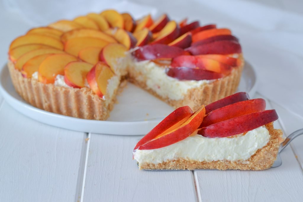 crostata di pesche senza cottura pronta