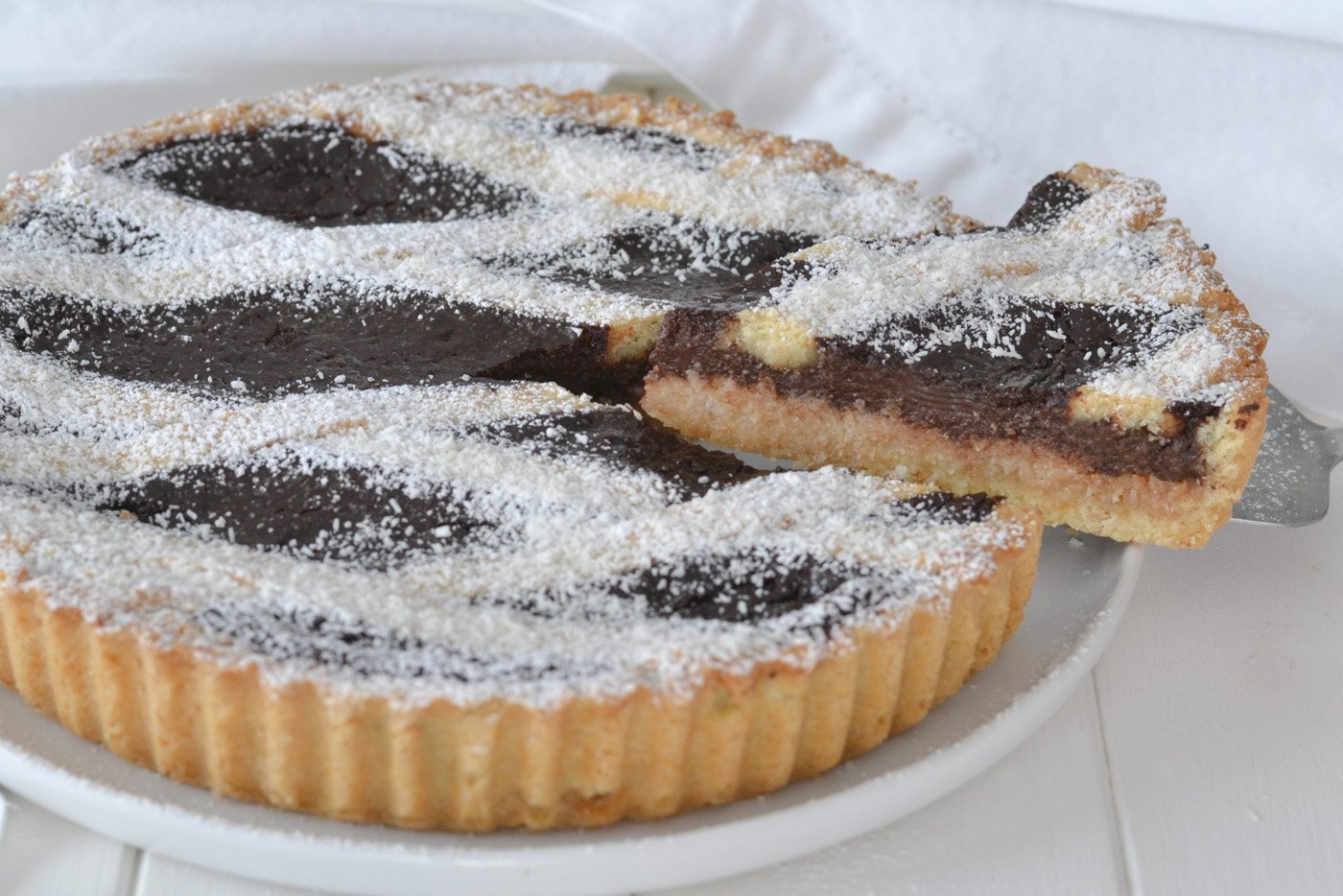 crostata al cocco e cioccolato con cocco