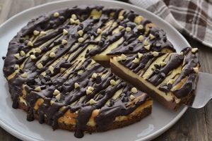fetta di torta cremosa al mascarpone e cioccolato