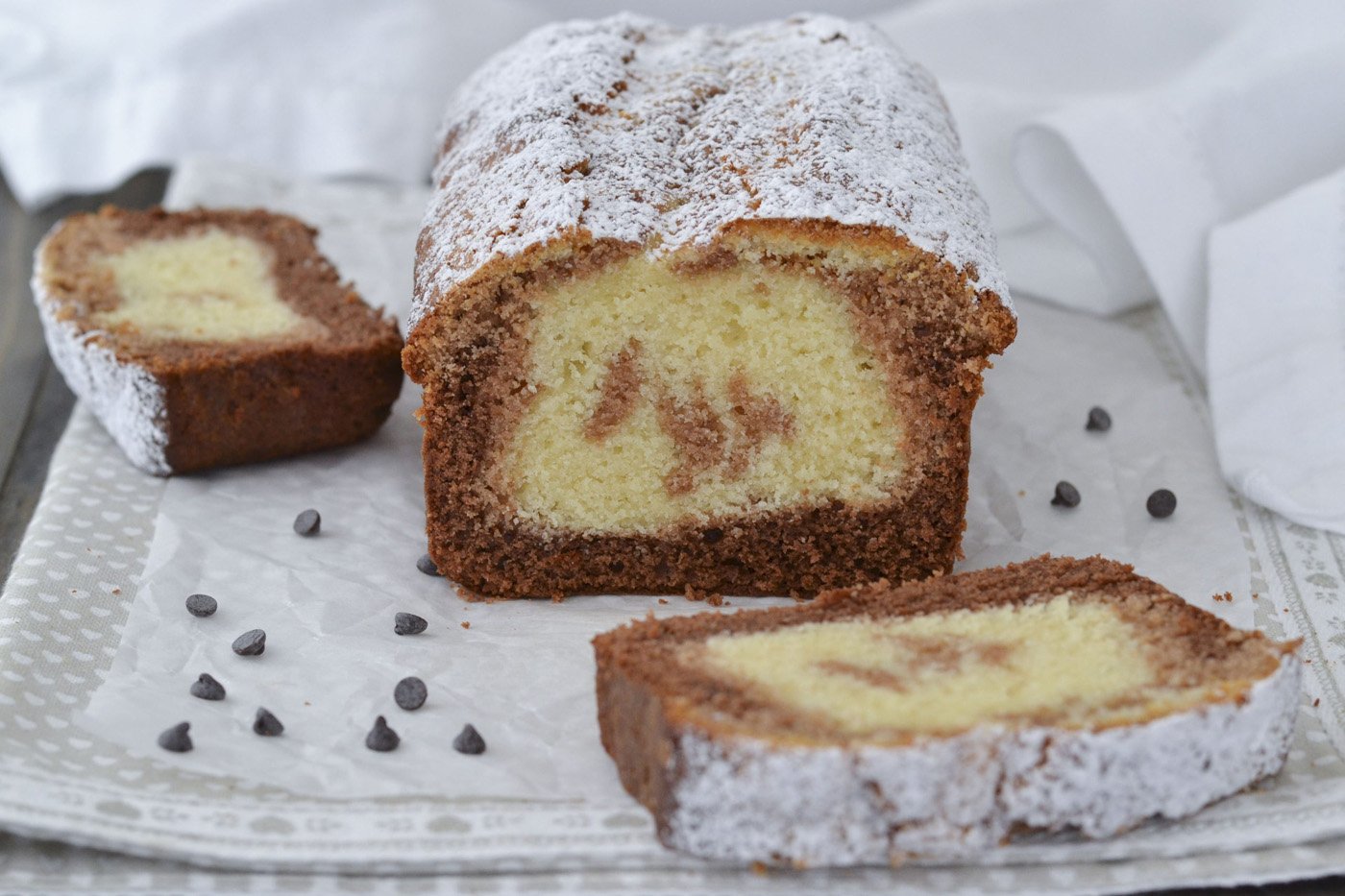 plumcake ai tre cioccolati soffice