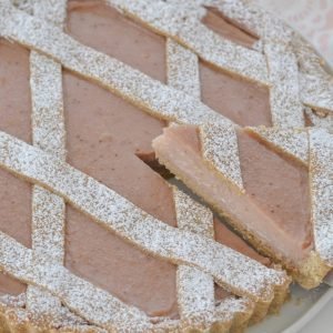 crostata integrale con crema alle fragole limone e vaniglia