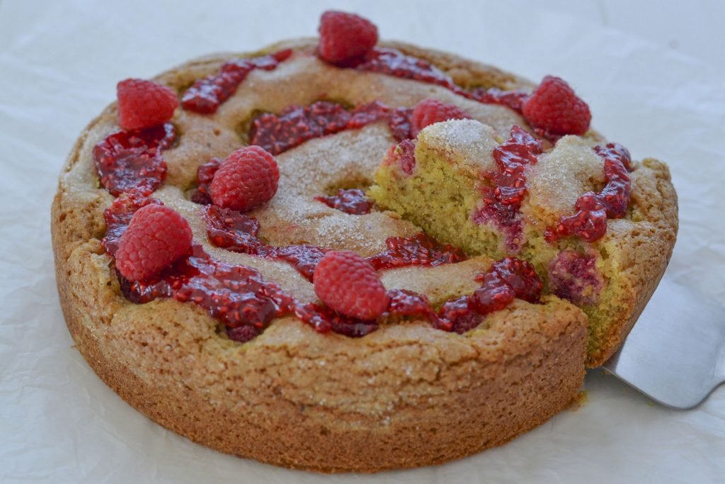 torta pistacchio e lamponi