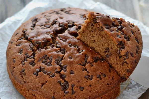 torta integrale con gocce di cioccolato fondente