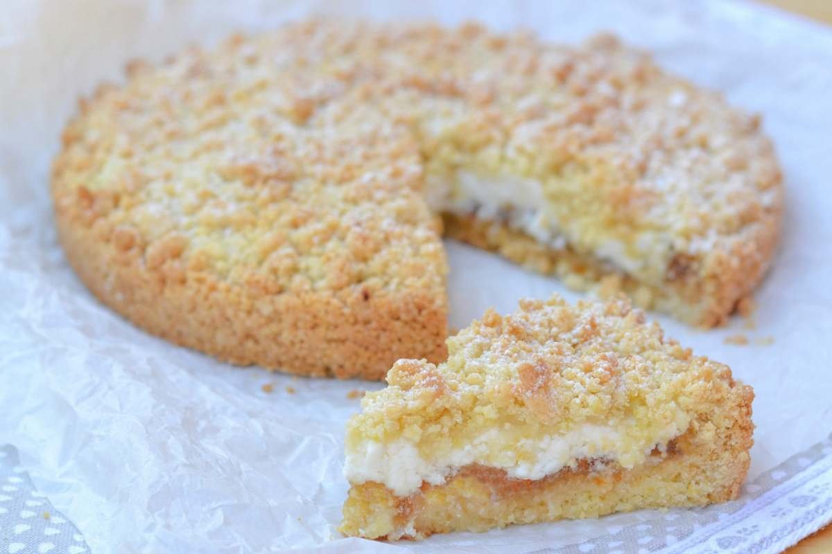 sbriciolata con ricotta e marmellata di arance amare