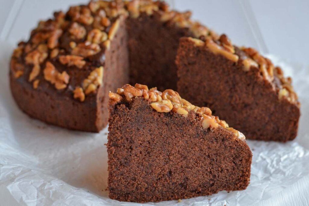 torta di noci e cacao soffice