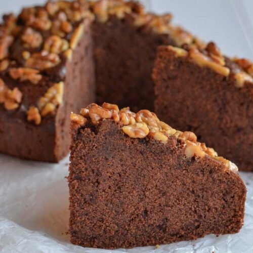 torta di noci e cacao soffice