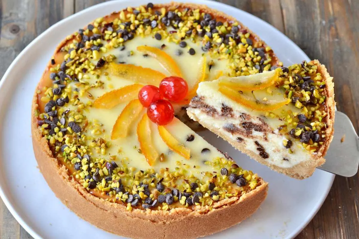 fetta di cheesecake cassata